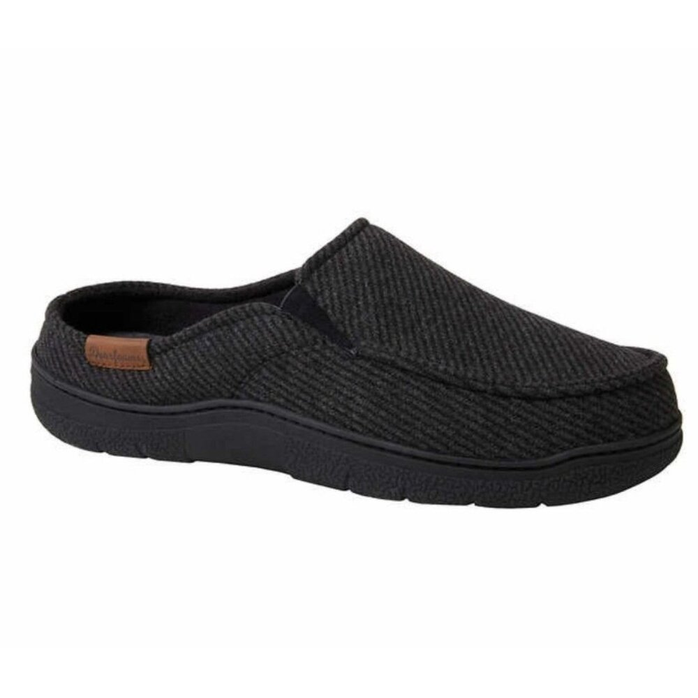 Dearfoams Black Slip-On Loafers with Cushioned Footbed
